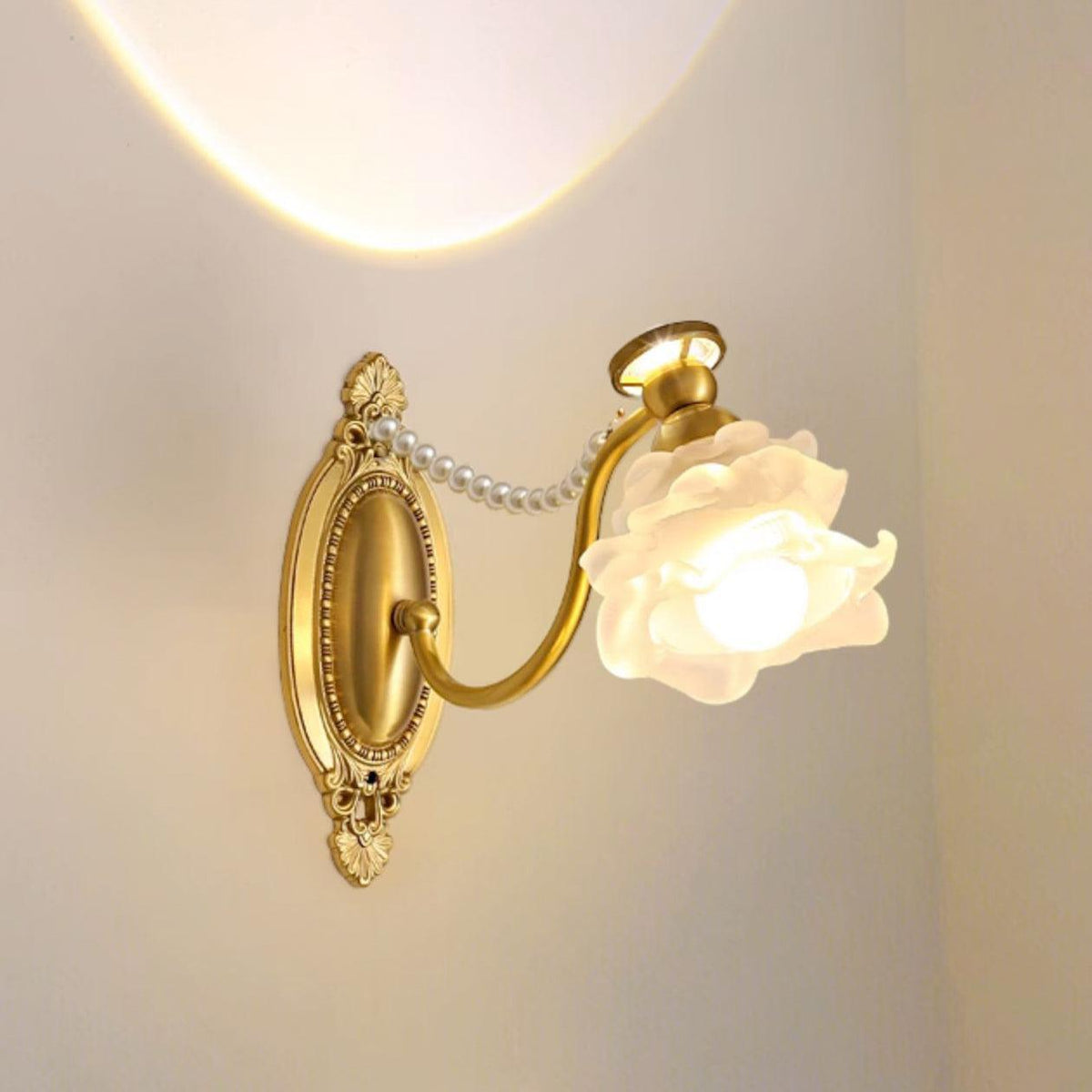 Brass Floral Wall Lamp — product view 7
