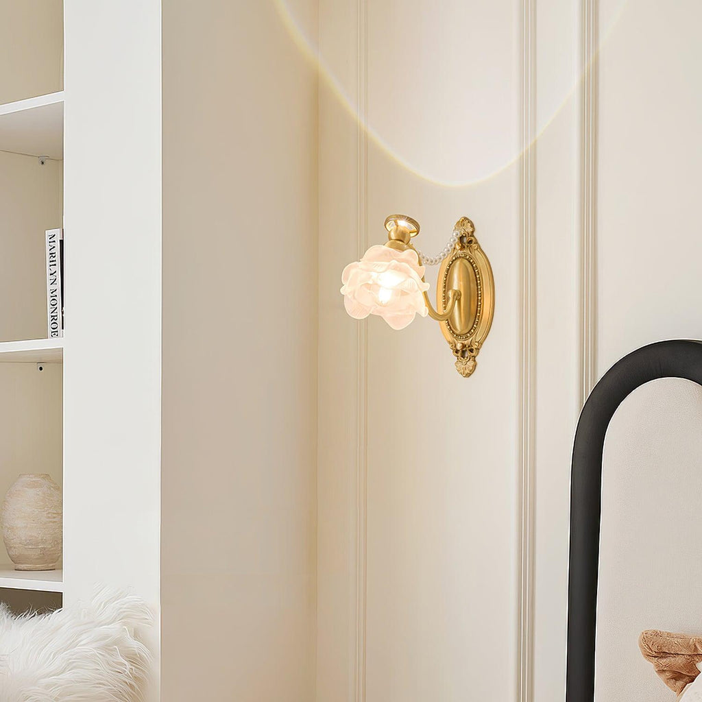 Brass Floral Wall Lamp — product view 9