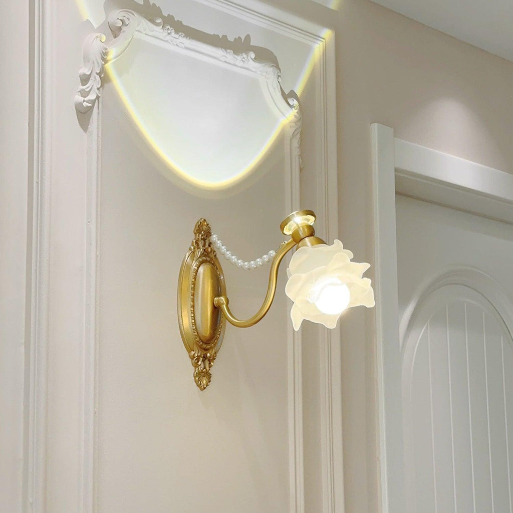 Brass Floral Wall Lamp — product view 10