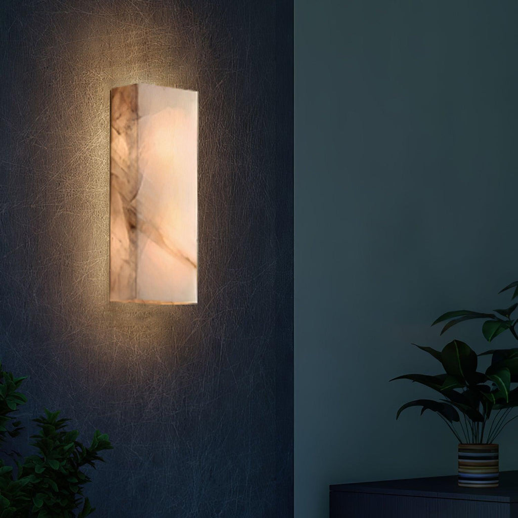 Rectangular Alabaster Wall Sconce — product view 4