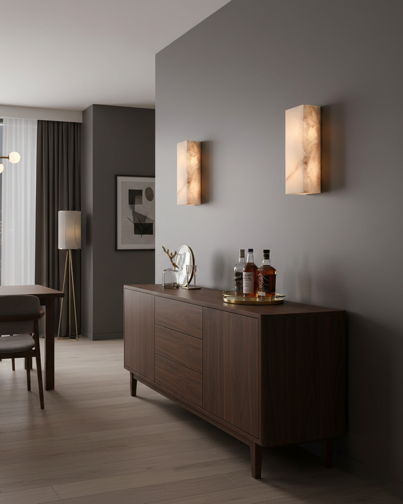 Rectangular Alabaster Wall Sconce — product view 6