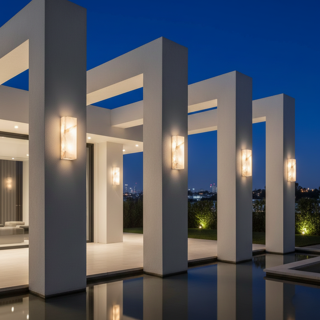 Rectangular Alabaster Wall Sconce — product view 12