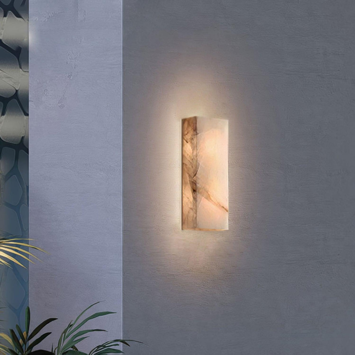 Rectangular Alabaster Wall Sconce — product view 17