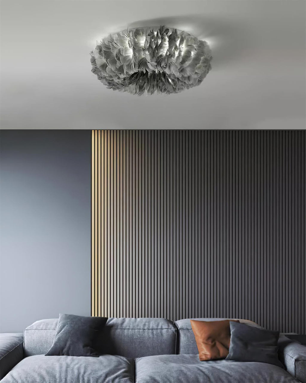 Rora Feather Metal Ceiling Light — product view 3