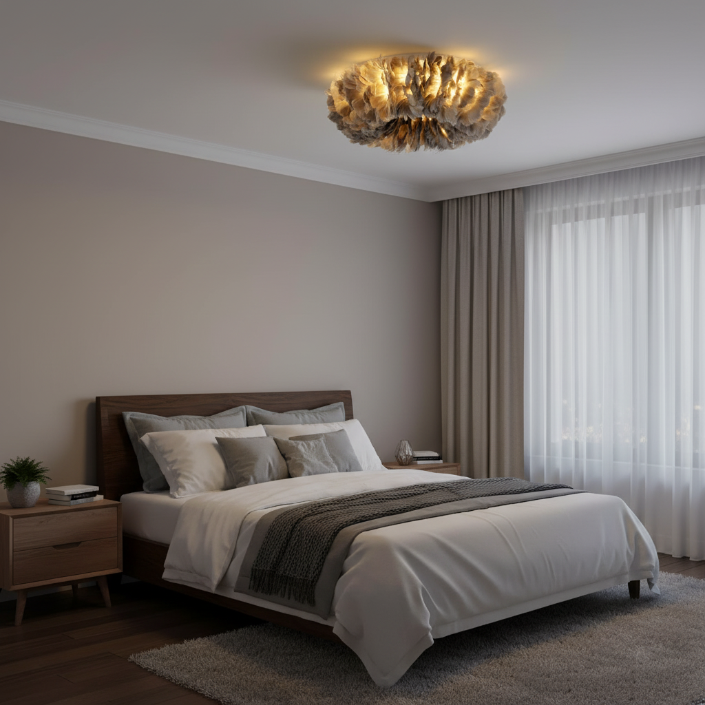 Rora Feather Metal Ceiling Light — product view 6