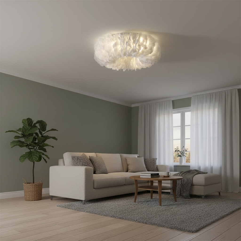 Rora Feather Metal Ceiling Light — product view 10