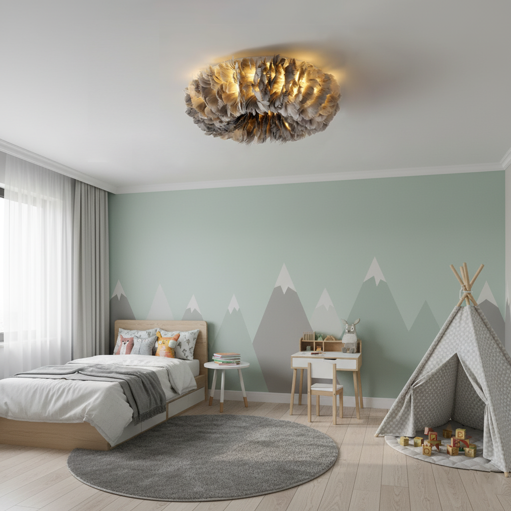 Rora Feather Metal Ceiling Light — product view 11