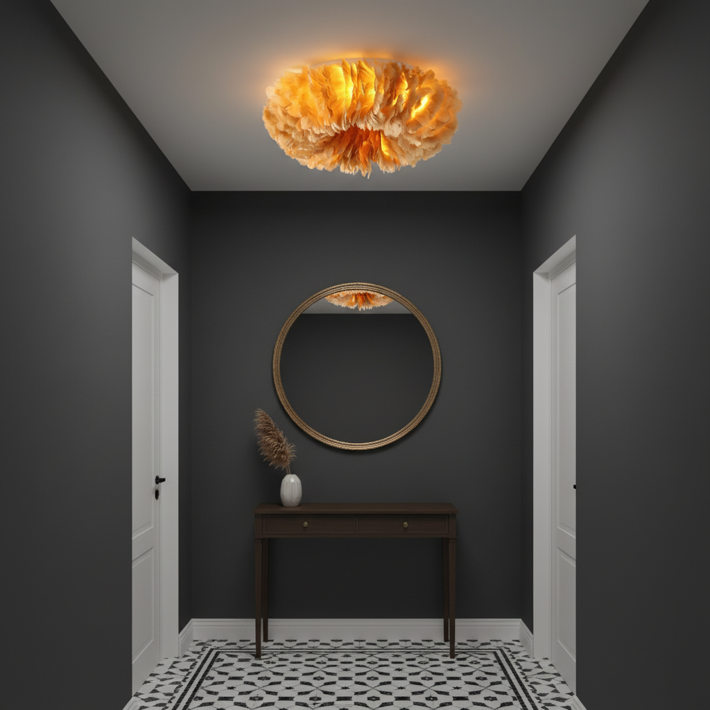 Rora Feather Metal Ceiling Light — product view 12