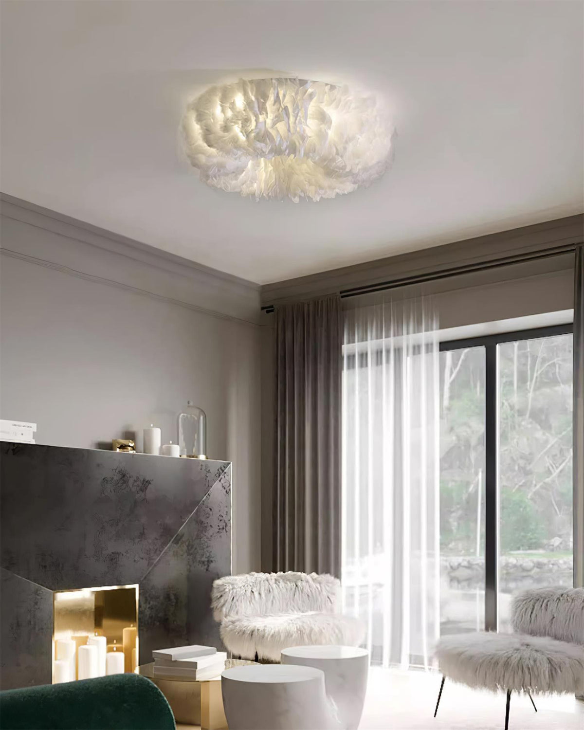 Rora Feather Metal Ceiling Light — product view 15