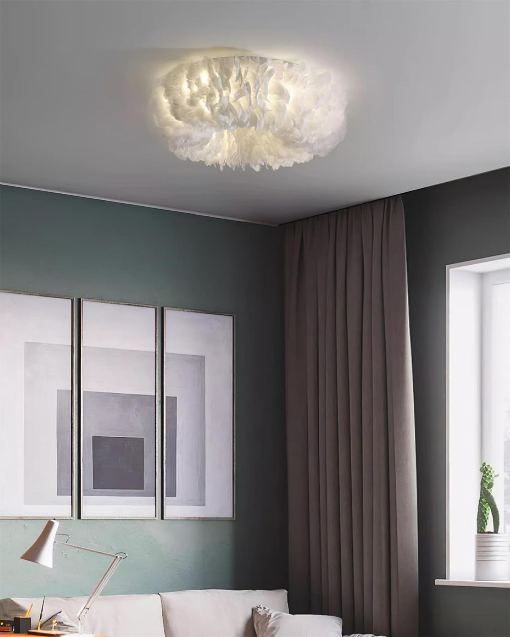 Rora Feather Metal Ceiling Light — product view 17