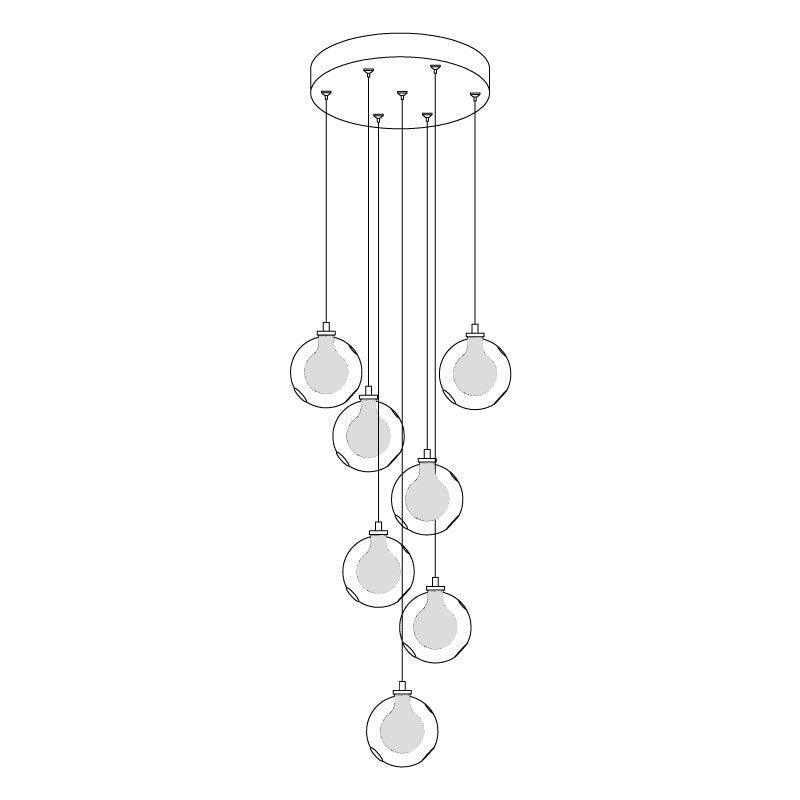 Globe Cluster Glass Chandelier — product view 16