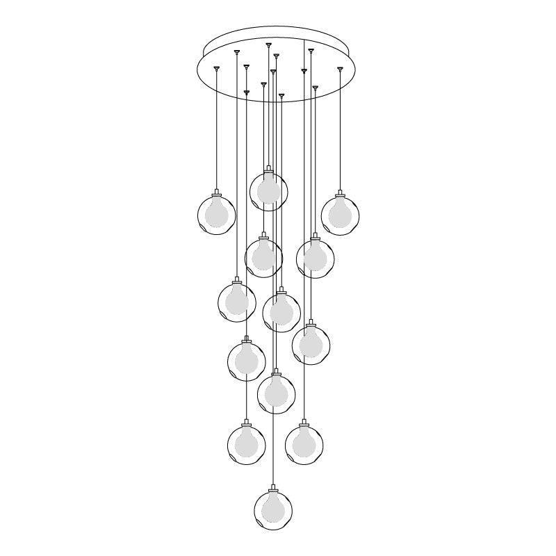 Globe Cluster Glass Chandelier — product view 18