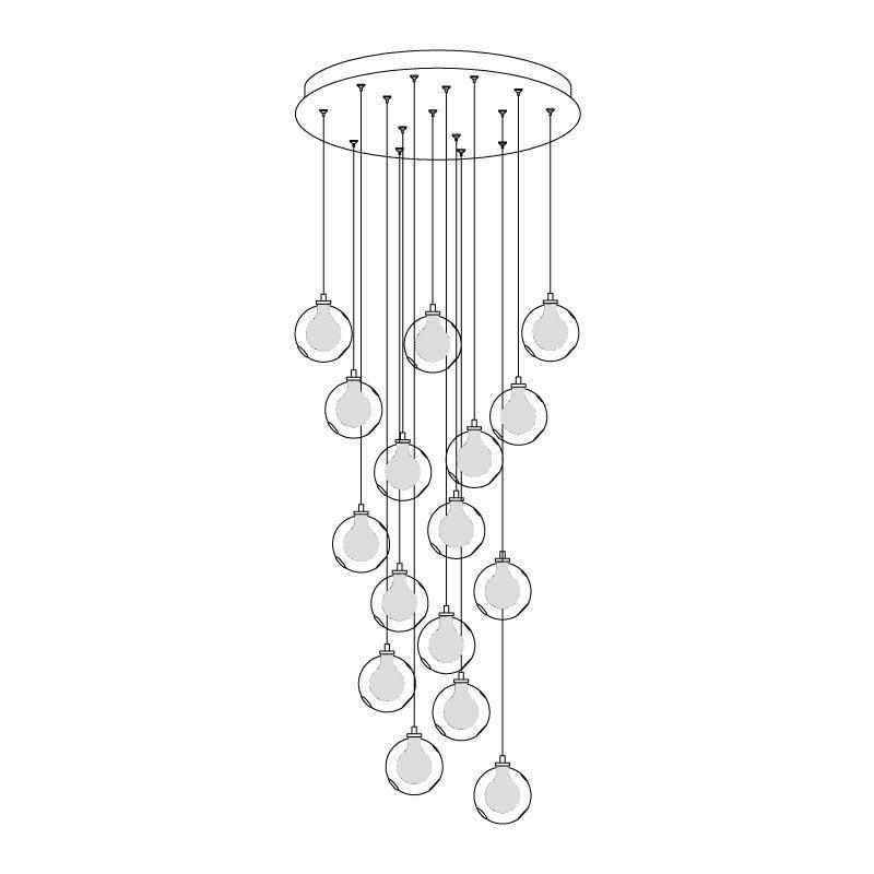 Globe Cluster Glass Chandelier — product view 19