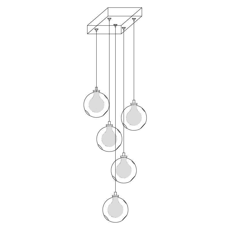 Globe Cluster Glass Chandelier — product view 21