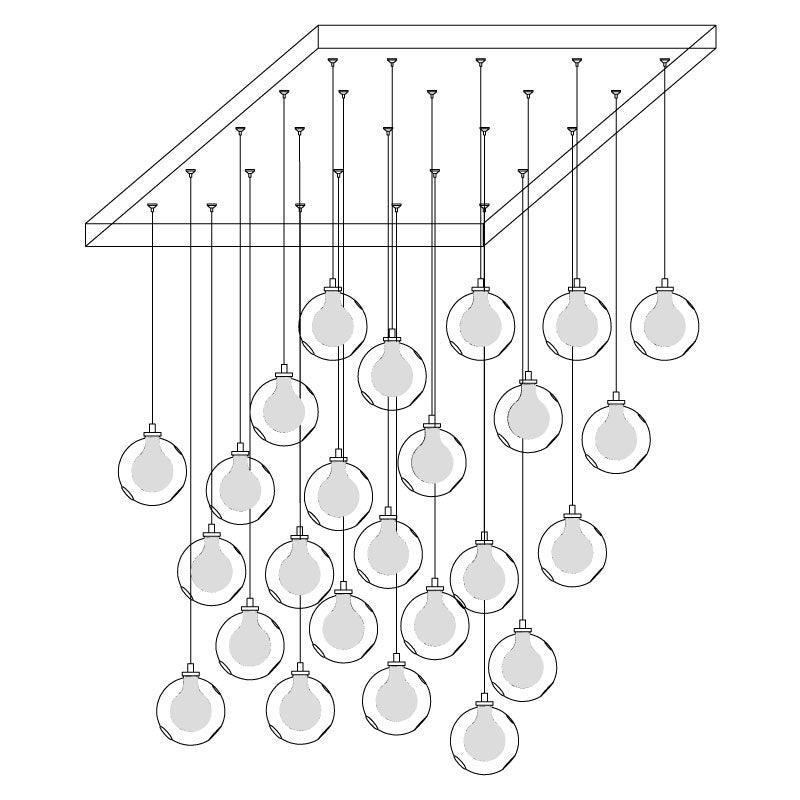 Globe Cluster Glass Chandelier — product view 25