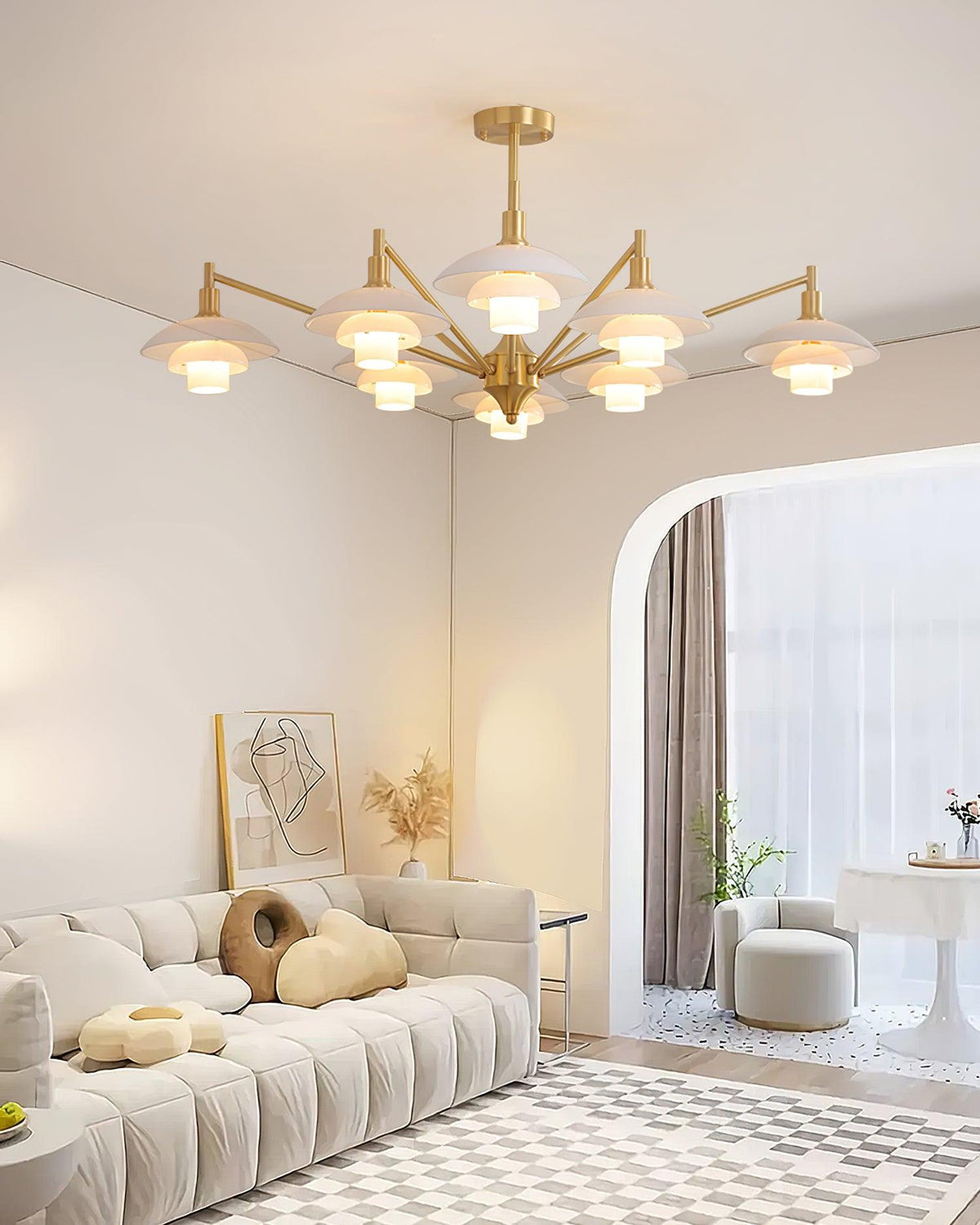 Modern Aloria Glass Chandelier — product view 9