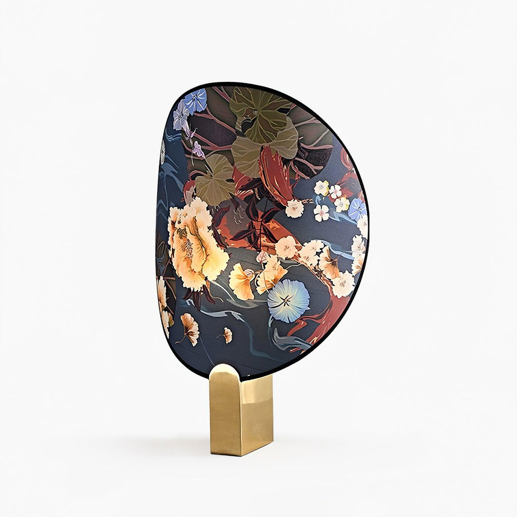 Gothic Ravens Flowers Brass Table Lamp — product view 4