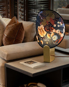 Gothic Ravens Flowers Brass Table Lamp — product view 6
