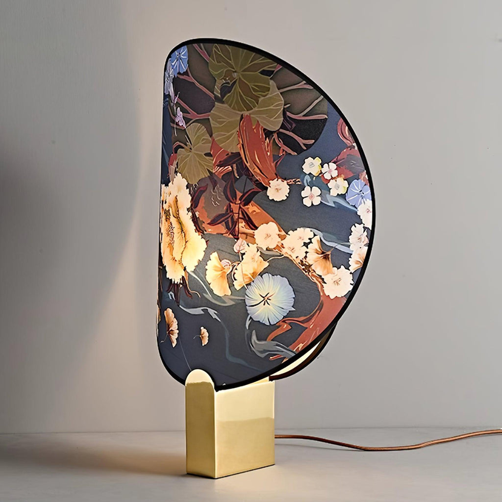 Gothic Ravens Flowers Brass Table Lamp — product view 7