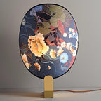 Gothic Ravens Flowers Brass Table Lamp — product view 9