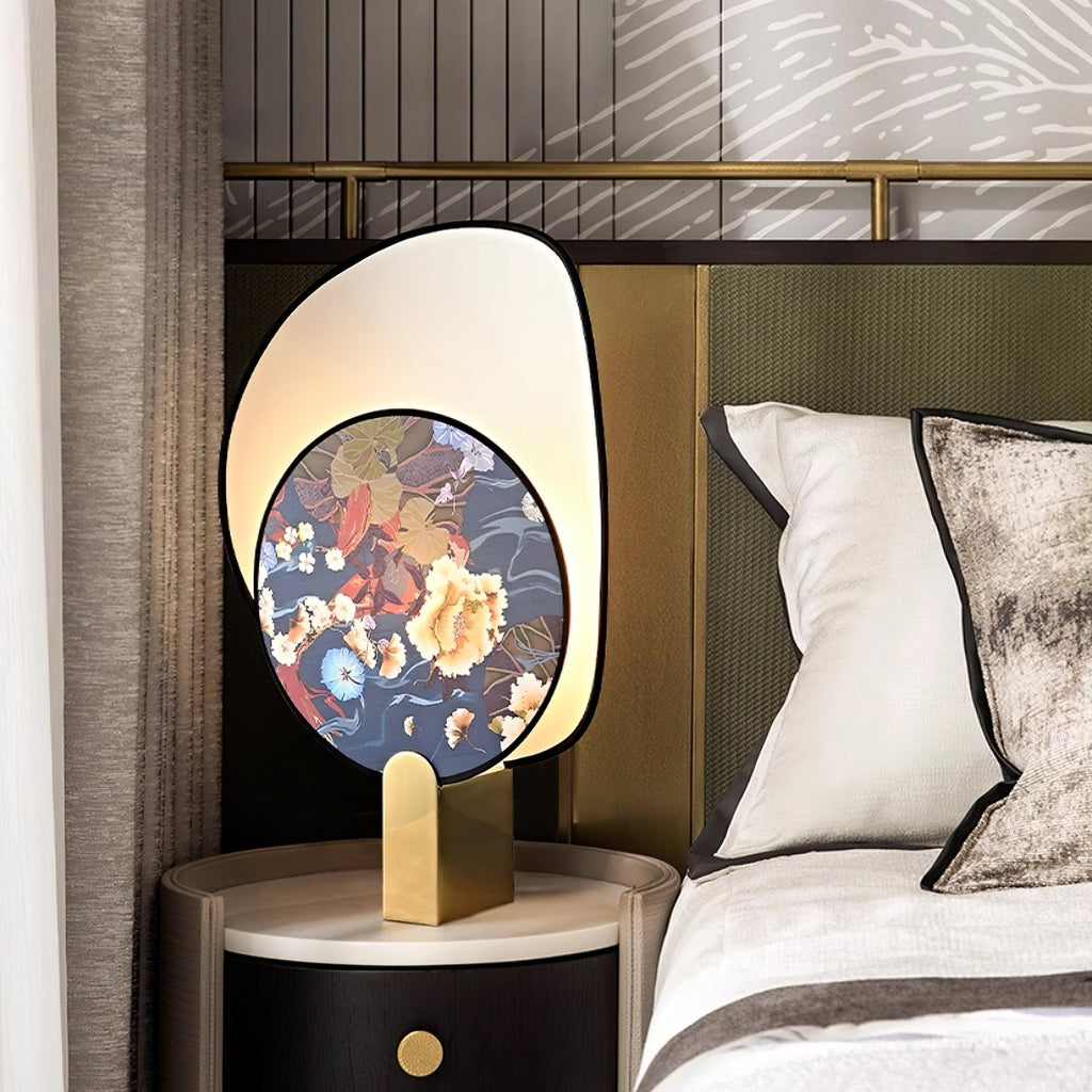 Gothic Ravens Flowers Brass Table Lamp — product view 14