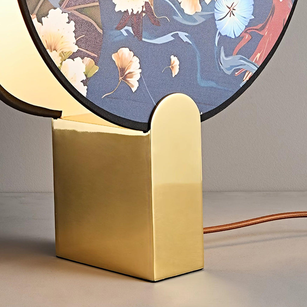 Gothic Ravens Flowers Brass Table Lamp — product view 19