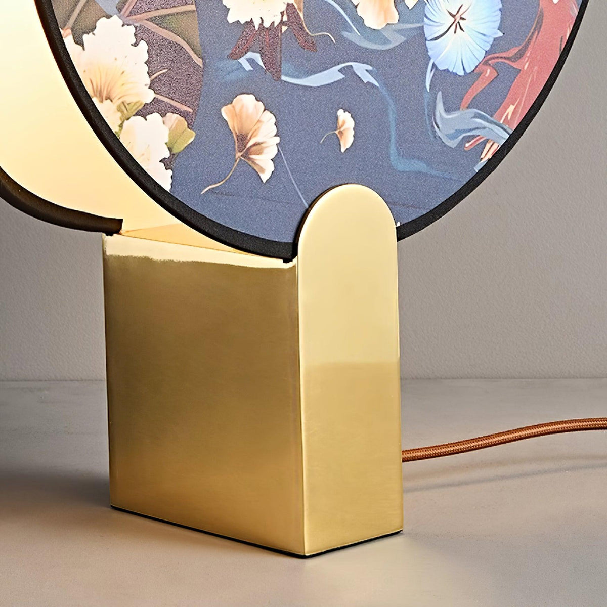 Gothic Ravens Flowers Brass Table Lamp — product view 19