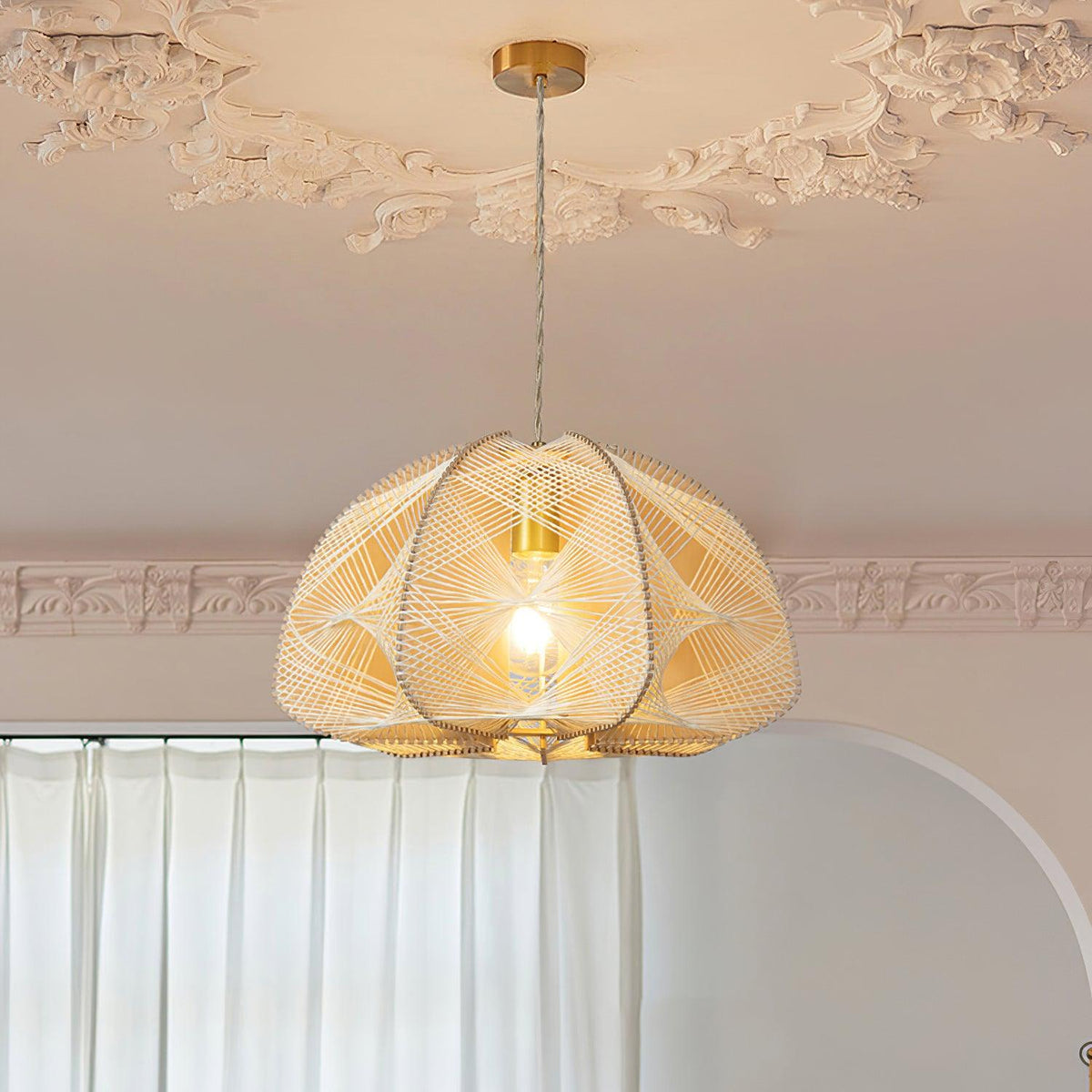 Surya Wood Pendant Lamp — product view 2