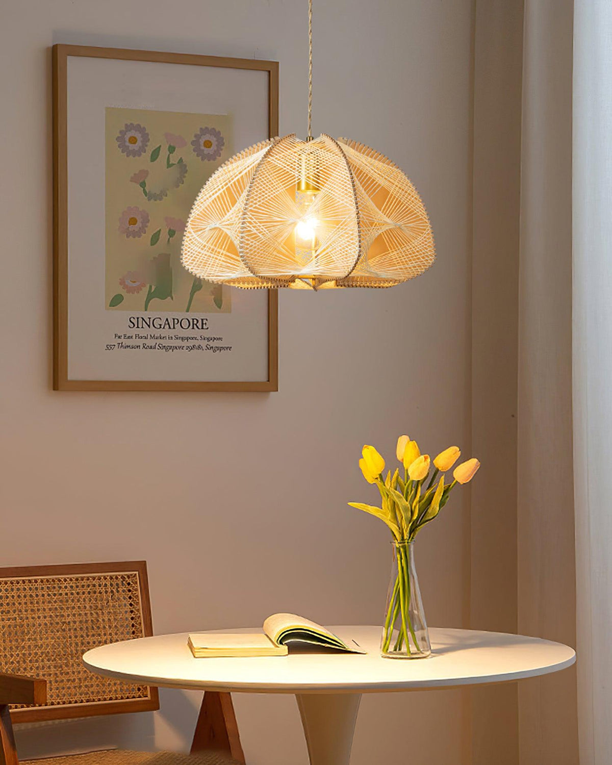 Surya Wood Pendant Lamp — product view 3