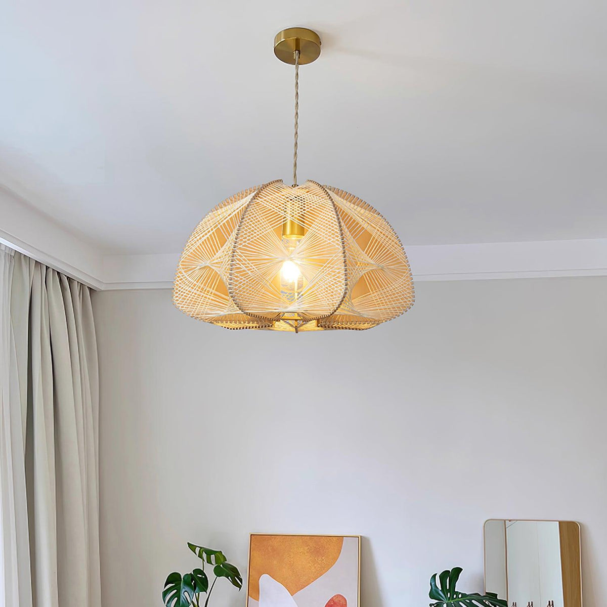Surya Wood Pendant Lamp — product view 4