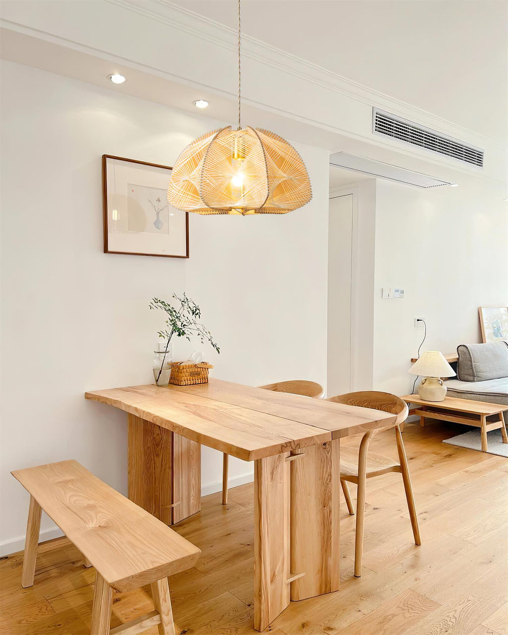 Surya Wood Pendant Lamp — product view 9