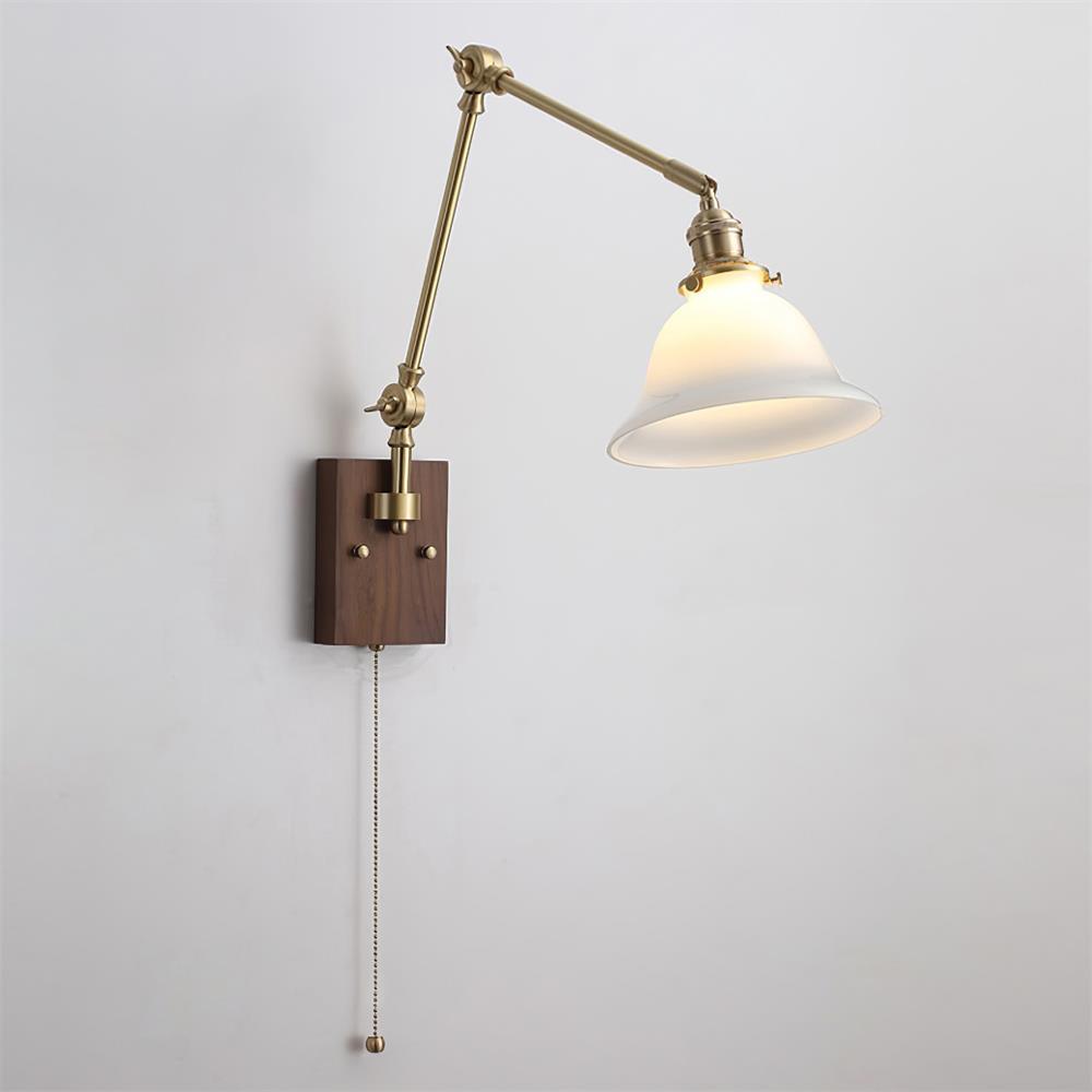 Banker Swing Arm Wood Wall Light — product view 17