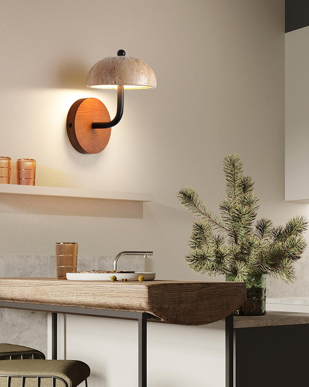Reverse Travertine Wall Light — product view 3