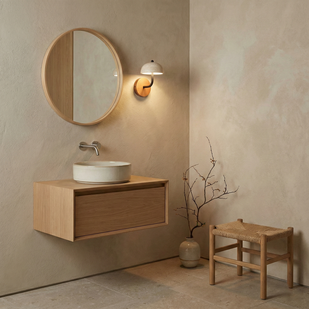 Reverse Travertine Wall Light — product view 9