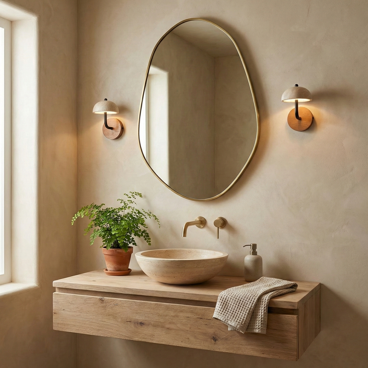 Reverse Travertine Wall Light — product view 12