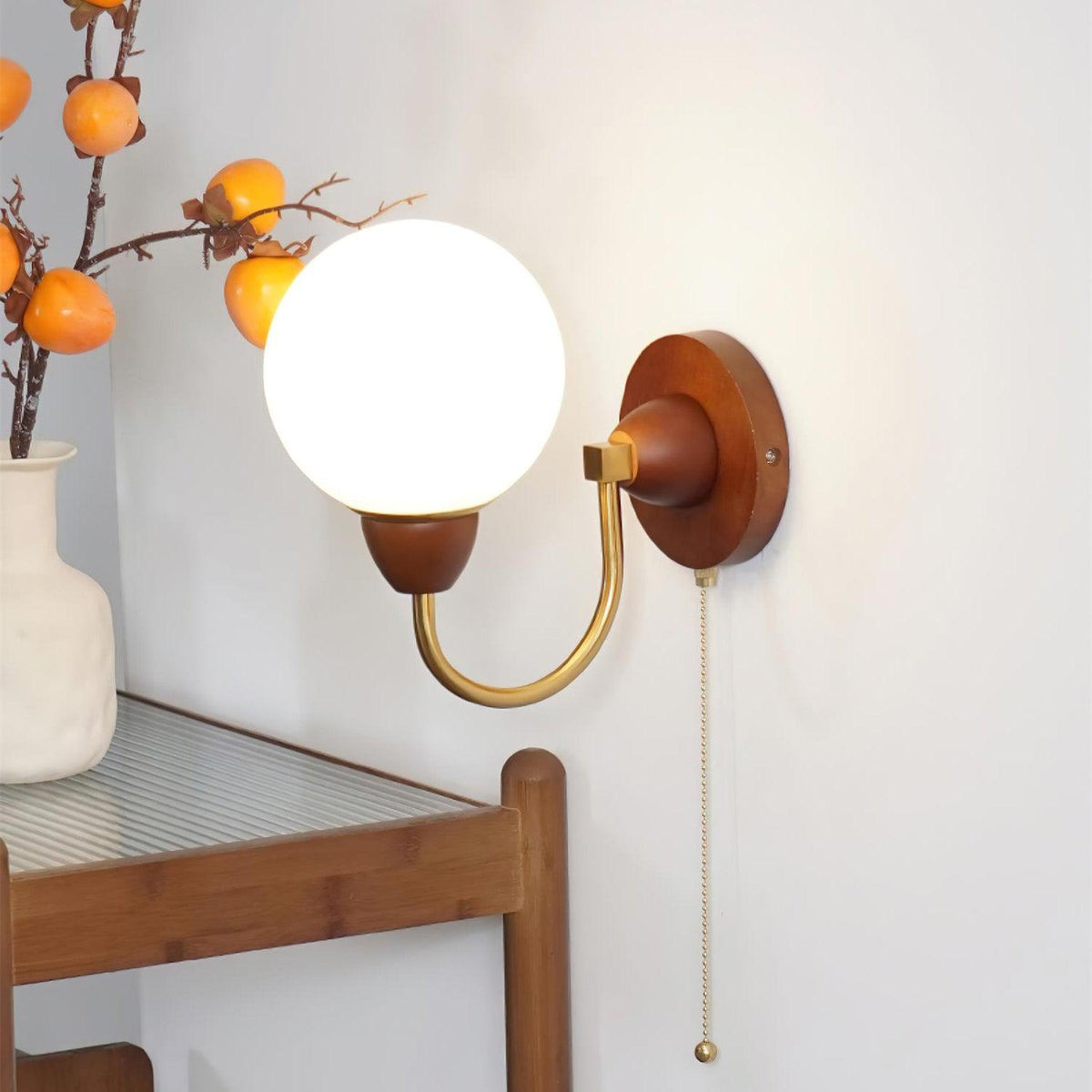 Zoey Wooden Wood Wall Lamp — product view 2