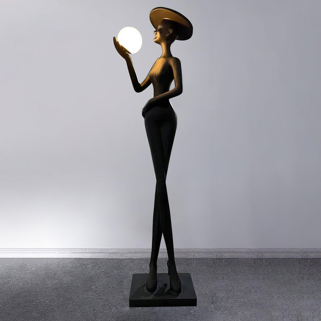 Lexa Sculpture Glass Floor Lamp — product view 3