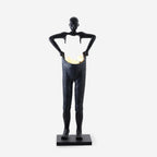 Man Carrying Pants Statue Glass Floor Lamp — product view 1