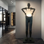 Man Carrying Pants Statue Glass Floor Lamp — product view 2