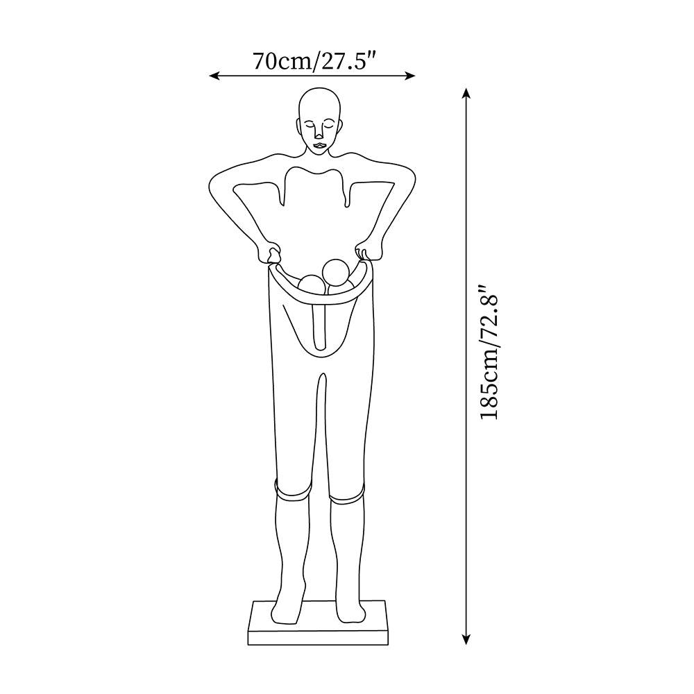 Man Carrying Pants Statue Glass Floor Lamp — product view 5