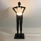 Man Carrying Pants Statue Glass Floor Lamp — product view 6