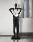 Man Carrying Pants Statue Glass Floor Lamp — product view 10