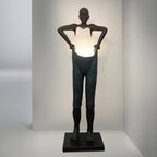 Man Carrying Pants Statue Glass Floor Lamp — product view 12