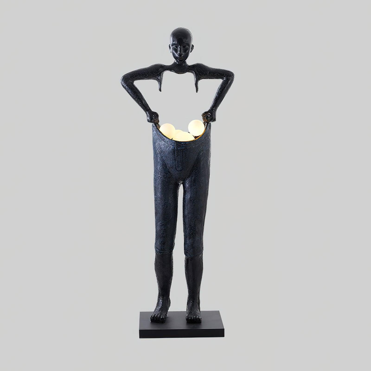 Man Carrying Pants Statue Glass Floor Lamp — product view 13