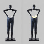 Man Carrying Pants Statue Glass Floor Lamp — product view 14