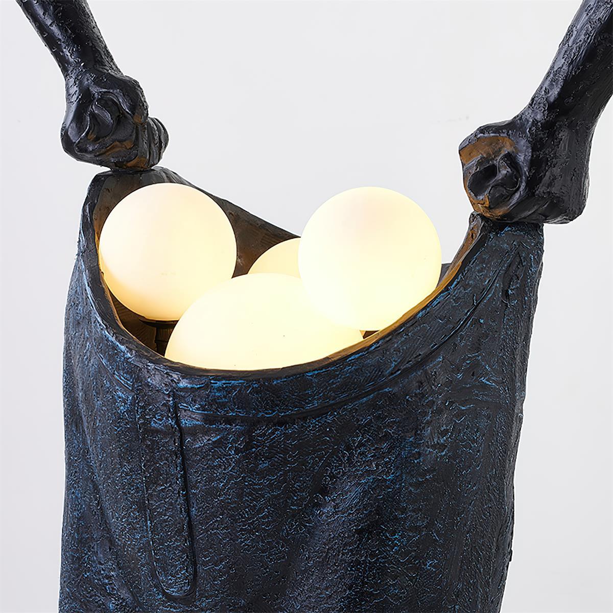 Man Carrying Pants Statue Glass Floor Lamp — product view 16