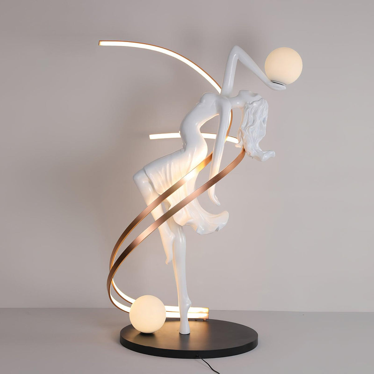 Misha Goddess Statue Glass Floor Lamp — product view 13