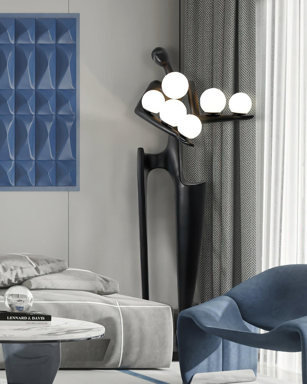 Greeter Sculpture Glass Floor Lamp — product view 3