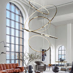 Gold Rings Acrylic Chandelier — product view 3