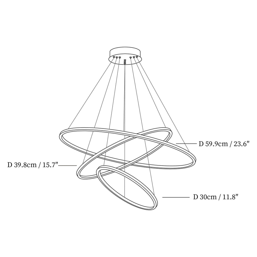 Gold Rings Acrylic Chandelier — product view 5